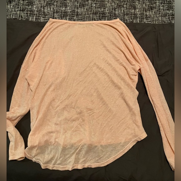 ! 2 for 20 ! Pink and Coral Long Sleeve T shirt Sweater Slightly See Through - Picture 3 of 7